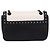 Borsa a tracolla con catena PRADA in pelle Bianco Nero Auth mr2939A - vista 2