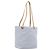 FENDI Zucchino Canvas Tote Bag Hellblau Silber 8BH079 Auth bs37243