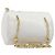 Borsa a Tracolla con Catena Christian Dior Pelle Bianca Tono Oro Auth bs37056A Bianco