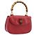 Borsa a Mano GUCCI Bamboo Pelle Rossa Oro 000 1227 0633 Auth ep16228A Rosso D'oro