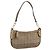 BURBERRY Nova Check Schultertasche PVC Leather Gold Auth 204889V Golden