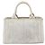 PRADA Canapa PM Handtasche Canvas Gray Gold Auth ep15913 Braun Golden - Ansicht 2