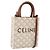 Céline Borsa a mano CELINE Macadam Vertical Cabas PVC 2way Avorio Tono Oro Auth 205927M Crudo