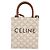 Céline Borsa a mano CELINE Macadam Vertical Cabas PVC 2way Avorio Tono Oro Auth 205927M Crudo - vista 13