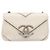 Borsa Small Flap CHANEL Macro Chevron in pelle Caviar Bianca Argento CC Auth ka6412V Bianco - vista 13