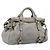 Borsa a mano Miu Miu Vitter Lux in pelle 2way Grigio Oro Auth ka6308 Marrone D'oro