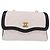 Borsa a tracolla CHANEL Matelasse con catena in pelle d'agnello Bianco e Oro CC Auth 206300SAV D'oro - vista 13