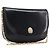 16 Céline Borsa a tracolla con catena CELINE in pelle nera e oro Auth ka6346 Nero D'oro