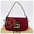 Borsa a tracolla FENDI Mamma Baguette in lana rossa e oro 8BR180 Auth 206269SM - vista 12