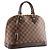 LOUIS VUITTON - Borsa a mano Louis Vuitton Alma PM in tela damier ébène Marrone - vista 2