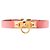 HERMÈS - Bracciale Rivale Hermès in pelle liscia rosa (T3)