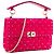 Valentino Garavani VALENTINO - Borsa a tracolla Valentino Rockstud Spike in velluto rosa - vista 2