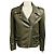 Autre Marque Giacca Moto Frame in pelle di agnello Deep Moss Verde