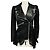 Alexander McQueen Leder-Bikerjacke mit schwarzer Spitzenborte