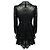 Alexander McQueen Leder-Bikerjacke mit schwarzer Spitzenborte - Ansicht 3