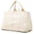 Borsa Tote Satchel Prada Large Canvas Canapa Logo Bianca Bianco - vista 2