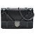 Autre Marque Borsa a tracolla Diorama Wallet on Chain in vernice metallizzata Microcannage nera Dior Nero