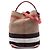 Borsa a secchiello satchel Burberry Ashby Medium Mega Check Canvas Marrone