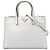 Prada Saffiano Soft Triple Pocket Tote Satchel, Weiß