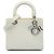 Autre Marque Borsa Lady Dior Medium in pelle verniciata Microcannage bianca Bianco