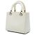Autre Marque Borsa Lady Dior Medium in pelle verniciata Microcannage bianca Bianco - vista 2