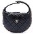 Borsa a tracolla Chanel Mini in pelle di agnello matelassé nera con catena Nero