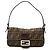 Fendi Zucca Canvas Baguette Schultertasche Braun