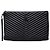 Autre Marque Borsa clutch porta documenti Saint Laurent in pelle blu con monogramma e chevron