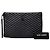 Autre Marque Borsa clutch porta documenti Saint Laurent in pelle blu con monogramma e chevron - vista 7