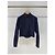 Top Miu Miu in lana blu navy con logo Multicolore