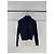 Top Miu Miu in lana blu navy con logo Multicolore - vista 2