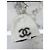 Gorro Chanel de cashmere cinza com logótipo double C Multicor