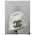 Gorro Chanel de cashmere cinza com logótipo double C Multicor - vista 3