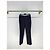 Calças Prada Navy de Lã Corte Cigarette Multicor