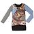 Top de manga larga John Galliano con estampado gráfico "Liberty or Death" Negro Blanco Azul Multicolor