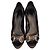 Décolleté peep-toe Gucci in pelle nera con morsetto Nero
