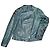 Massimo Dutti Women's Teal Leather Embroidered Biker Jacket Dark green