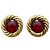 Chanel Clip-On Ohrringe roter Cabochon vergoldet Golden Bordeaux