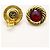 Chanel Clip-On Ohrringe roter Cabochon vergoldet Golden Bordeaux - Ansicht 2