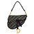 Borsa a mano Saddle Christian Dior con tracolla in tela Oblique Medium Blu navy