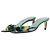 Mules Sandali Miu Miu SS03 Foresta con paillettes e tacco kitten Verde