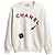 Chanel Baumwollpullover weiß mit Makeup-Logo Schwarz Rot
