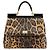 Dolce & Gabbana Miss Sicily Leopard Print Leather Medium Marrone