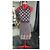Vestido de malha Red Valentino azul marinho e rosa com bolinhas e xadrez e detalhe de laço - vista 2