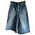 Céline Celine Culottes de denim wide leg con detalle de cadena Azul