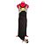 Autre Marque Naf Naf Vestido Maxi Negro Estampado Abstracto Blanco Verde