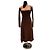 Céline Celine Vestido Midi de Punto Acanalado Marrón Castaño