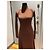 Céline Celine Vestido Midi de Punto Acanalado Marrón Castaño - vista 7