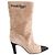 Botas Chanel em camurça camel Camelo