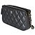 Gabrielle Portacellulare Chanel in pelle d'agnello matelassé metallizzato con perle, doppia zip e catena CC Metallico - vista 3